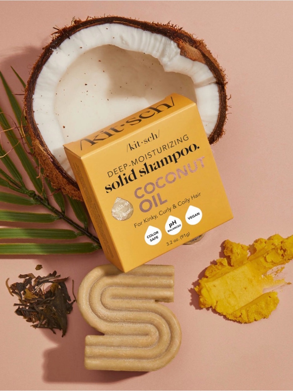 Kitsch Coconut Oil Deep-Moisturizing Solid Shampoo Bar – 3.2 oz